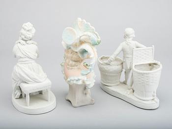 THREE FRENCH FIGURINES.