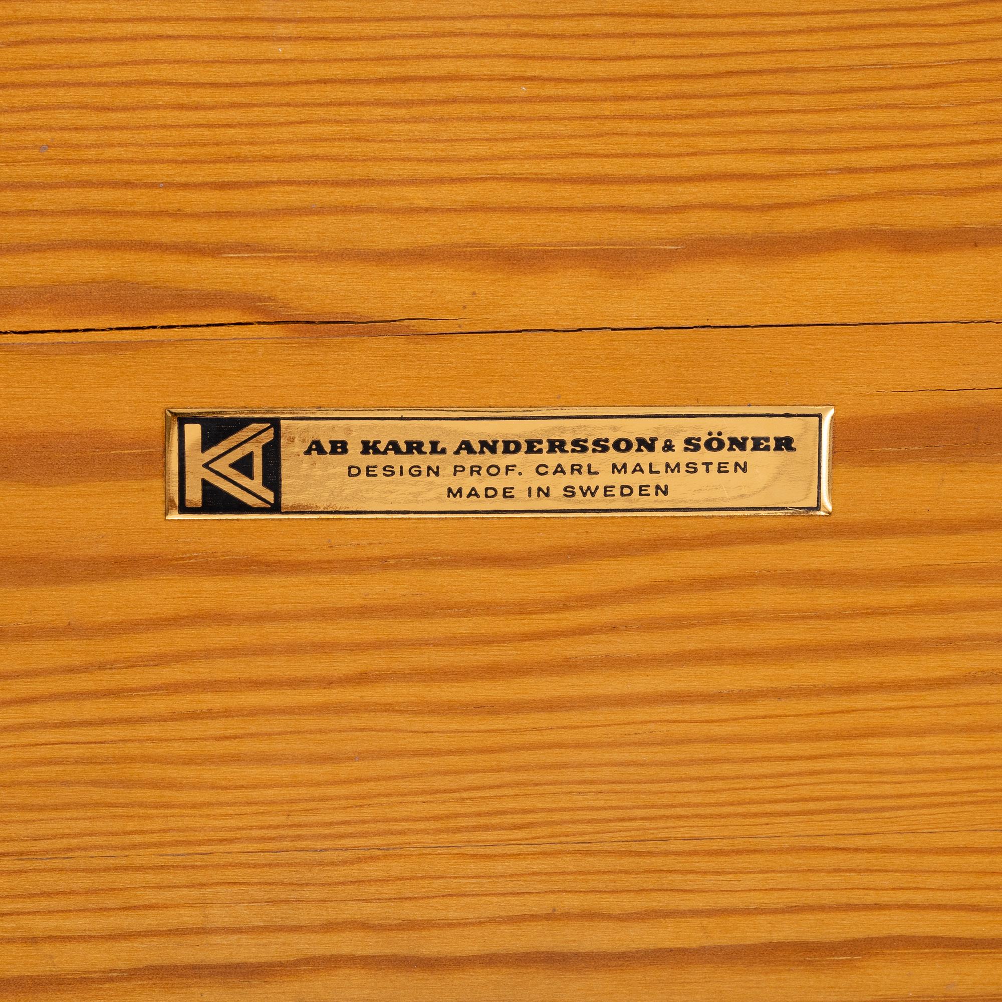 Carl Malmsten, a Visingsö' pine stool, AB Karl Andersson & Söner, second half of the 20th century.