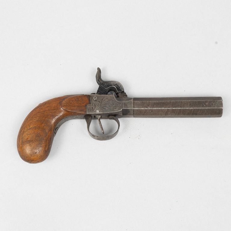 Percussion pistols 3 pcs, second half of the 19th century.