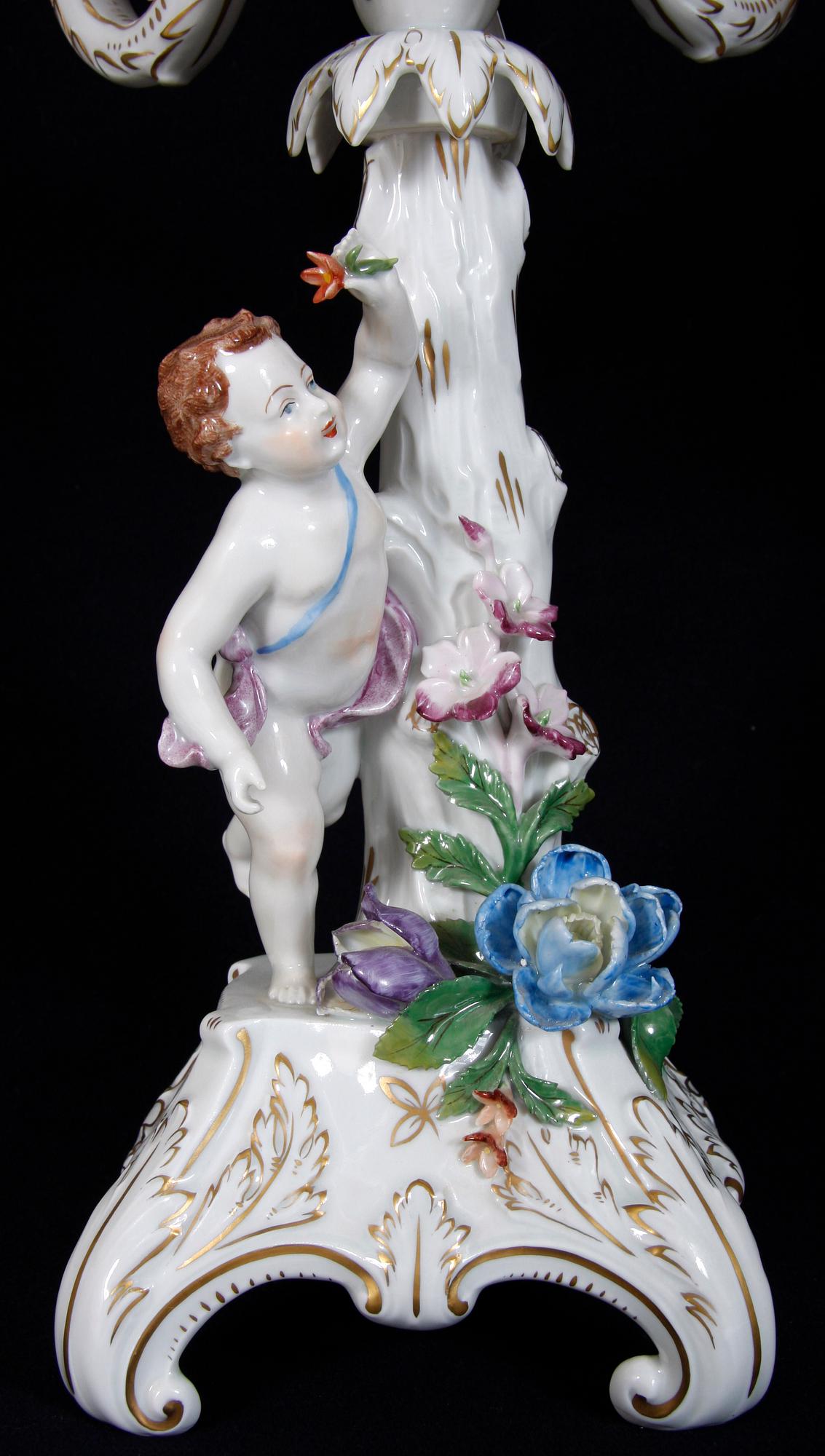 KANDELABRAR, ett par, porslin, Dresden.