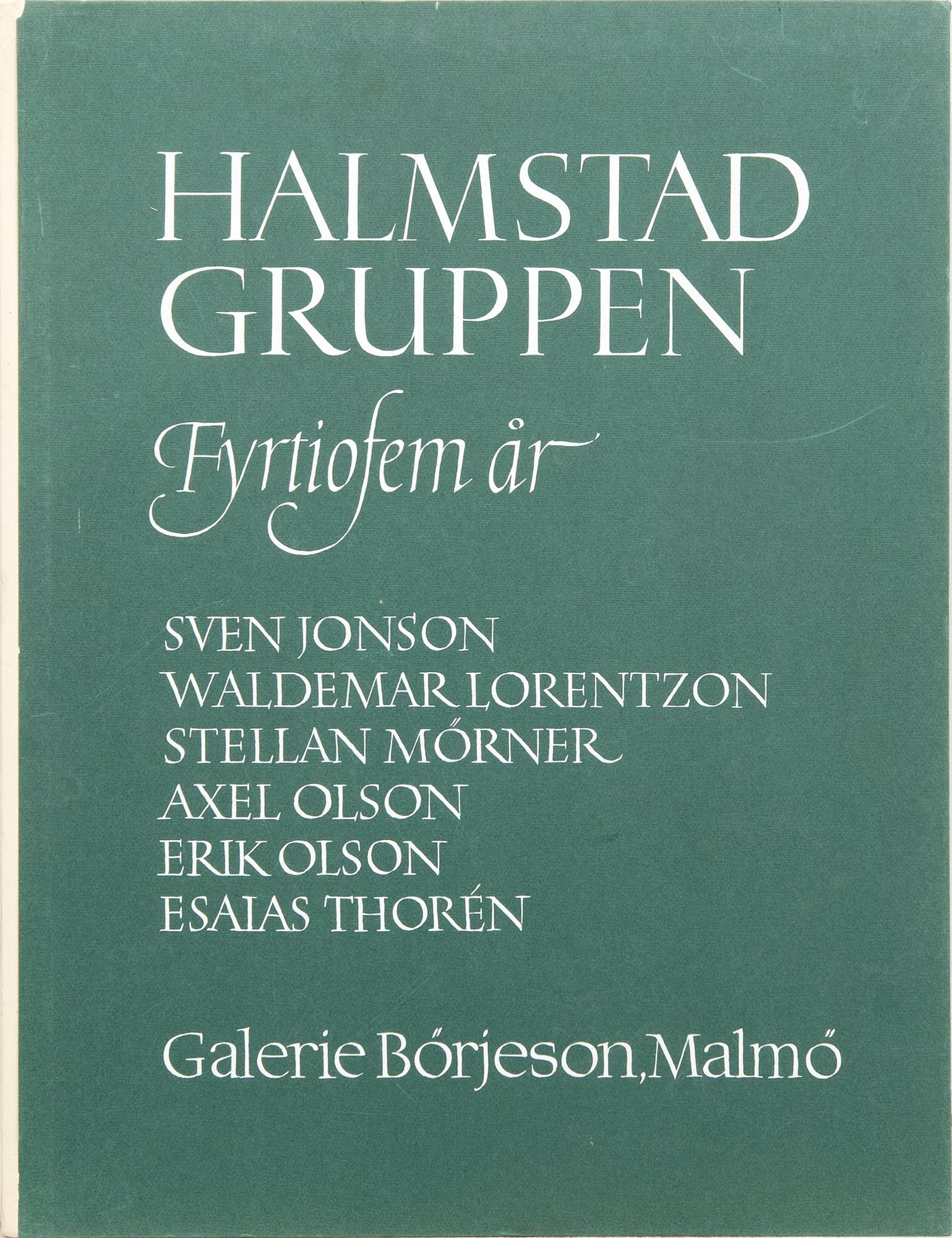 Halmstadgruppen Fyrtiofem år, mapp,  med 6 färglitografier, signerade och numrerade 2/350.