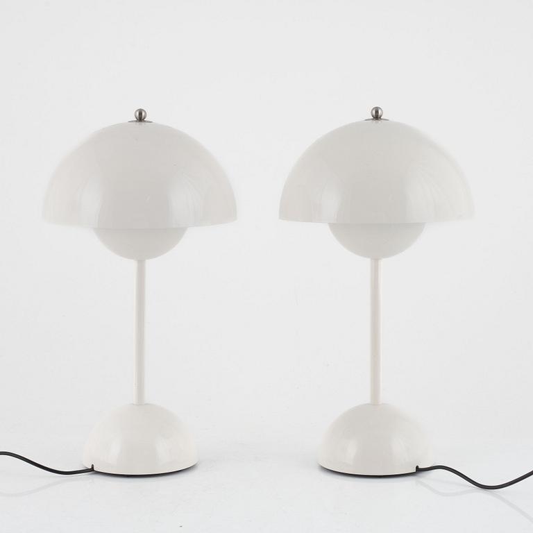 Verner Panton, after, table lamps, a pair of "Flower pot VP9", & Tradition, Denmark.