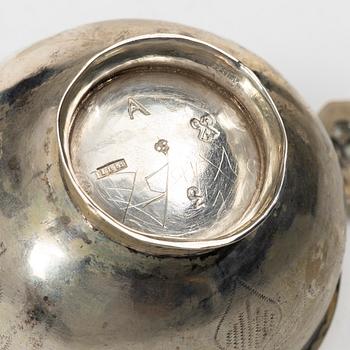Two Swedish silver cups and four tumblers, 18th-19th century.