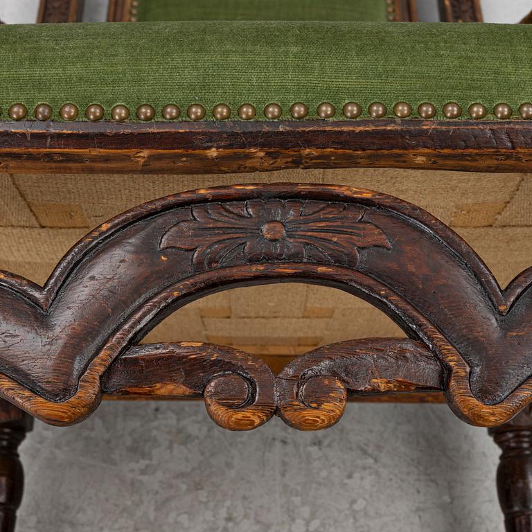 A Baroque armchair, 18th century.