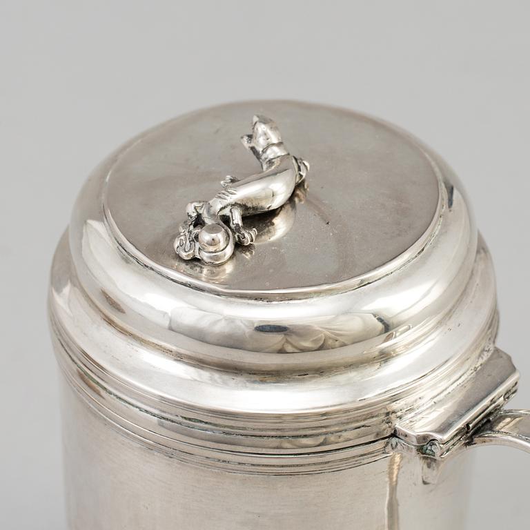 A Reval (Talinn) silver beeswax rope candle holder, maker's mark Jacob Johann Öhrmann (1775-1816). Weight  Weight 300 g.