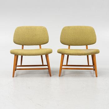 Alf Svensson, a pair of 'TeVe' easy chairs, Bra Bohag, Ljungs Industrier AB, Malmö, 1950's.
