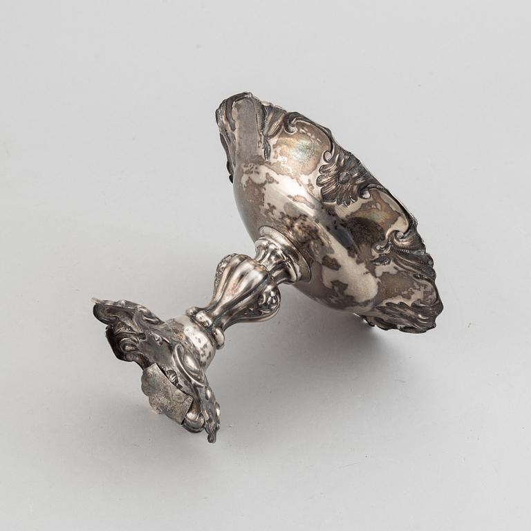 Carl Nyström, tazza, silver, nyrokoko, Stockholm, 1854.