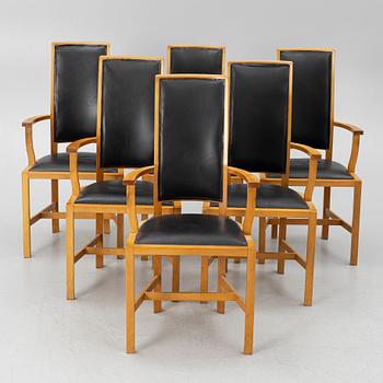 Leo Johansson, armchairs, 6 pieces, Eje Ström, circa 2000.