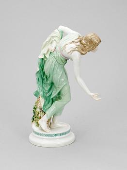 FIGURIN, porslin, jugend, Walter Schott, Meissen, Tyskland, omkr 1900.