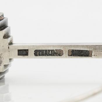 Wiwen Nilsson, Brooch, sterling silver with faceted rock crystal, Lund 1946.