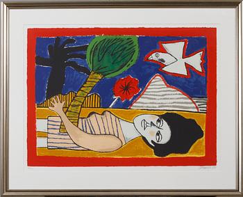 BEVERLOO CORNEILLE, färglitografi, signerad och daterad 98 samt numrerad 67/200.