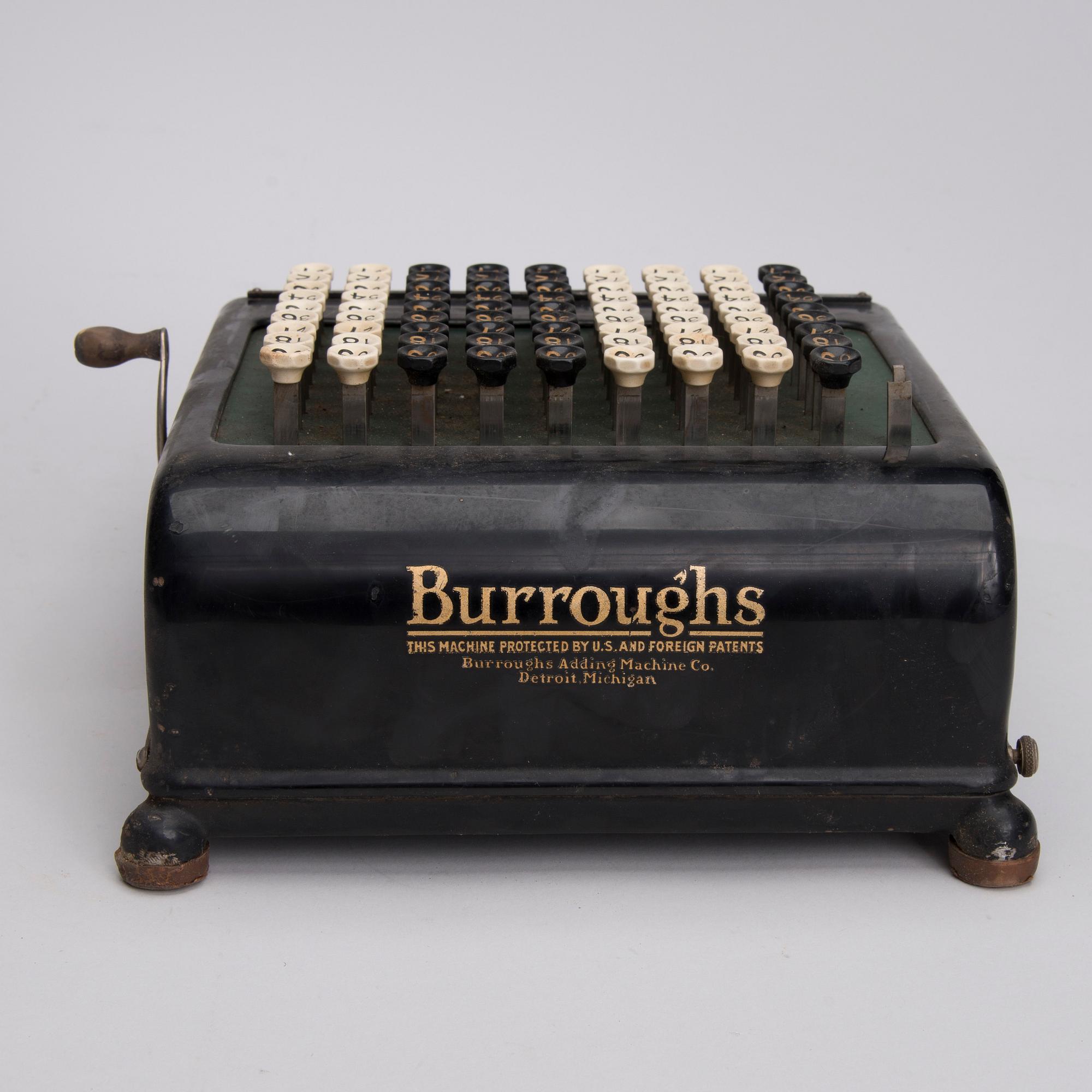 RÄKNEMASKINER 2 st, Burroughs calculator och Trinks-Brunsoiga, 1900-talets första hälft.