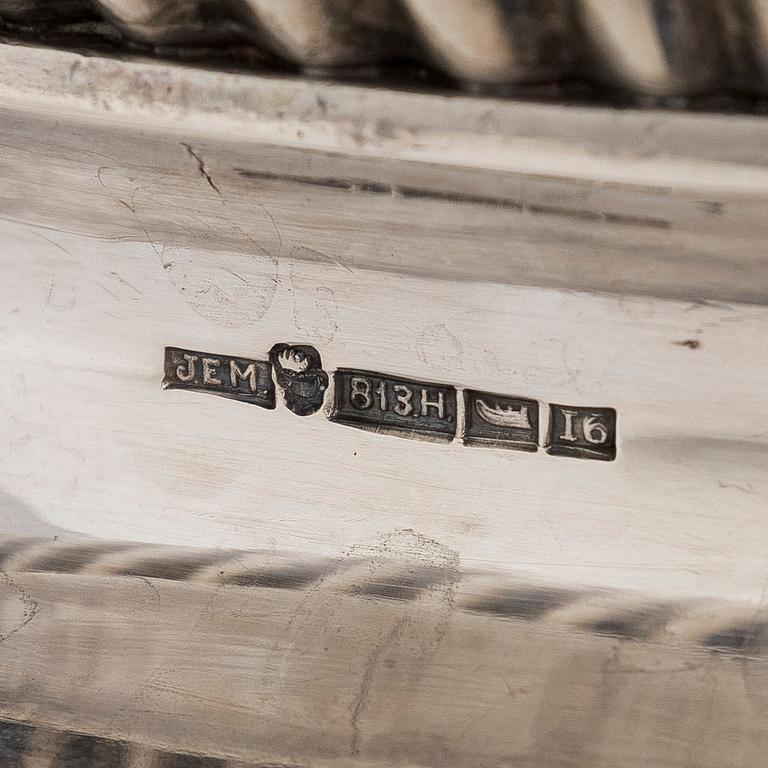 A three-piece silver coffee set in silver, Helsinki 1930 and 1938.