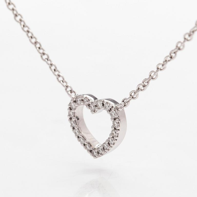 Tiffany & Co, halsband, "Metro Heart", 18K vitguld och diamanter.