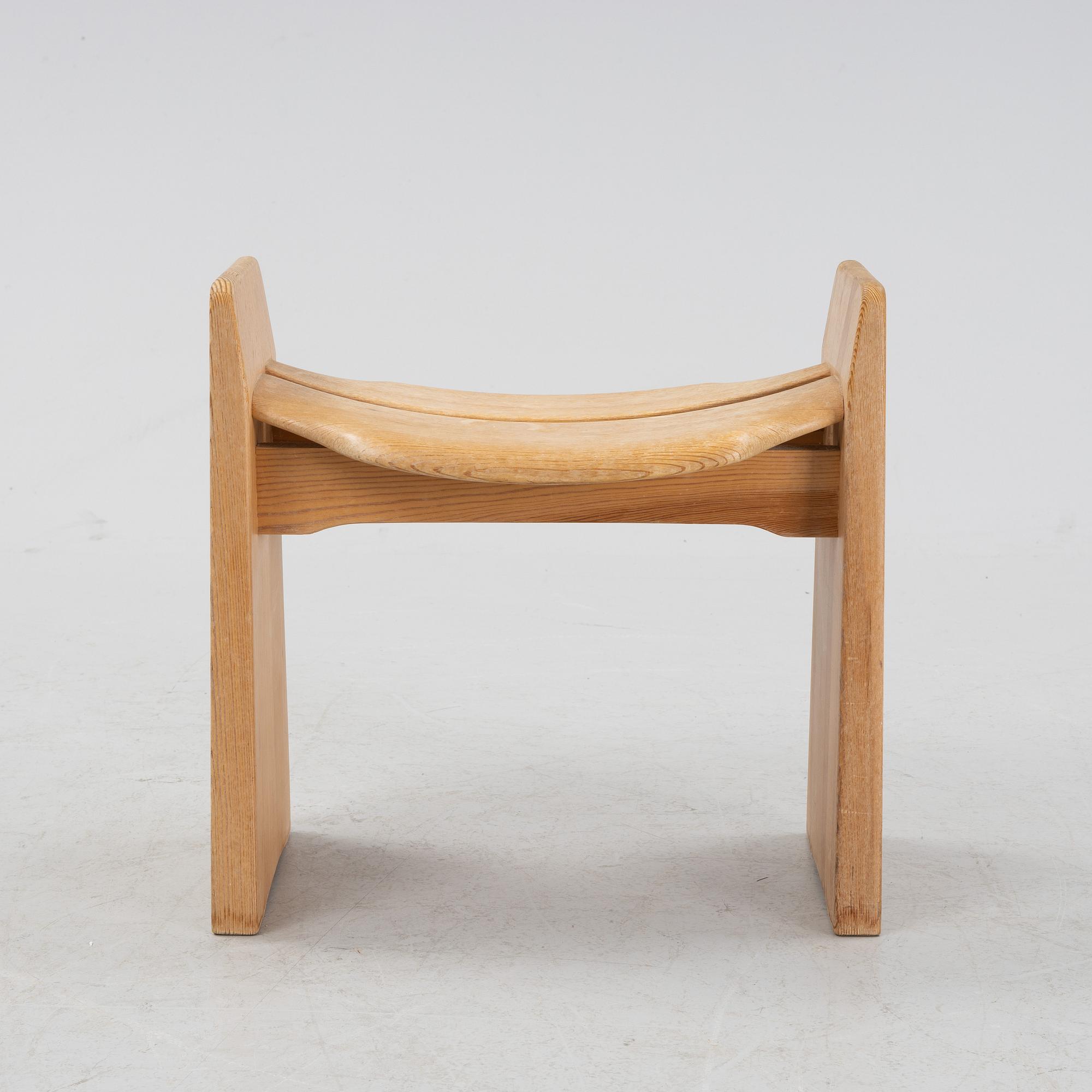 Gilbert Marklund, a 'Jonte' pine stool, designed in 1969.