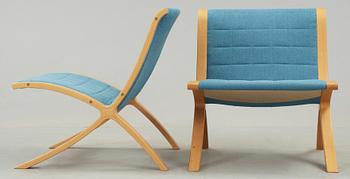 FÅTÖLJER, ett par, "X-stolen", Peter Hvidt & Orla Molgaard Nielsen, Fritz Hansen, Danmark, 1979.