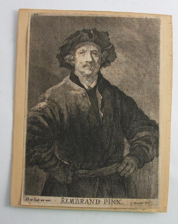 GRAFISKA BLAD, 3 st, efter Rembrandt.