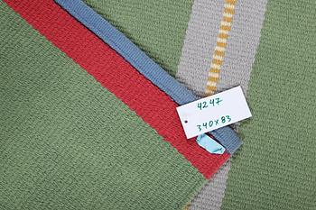 A flat weave runner carpet, Kasthall, Sweden, c. 340 x 83 cm.