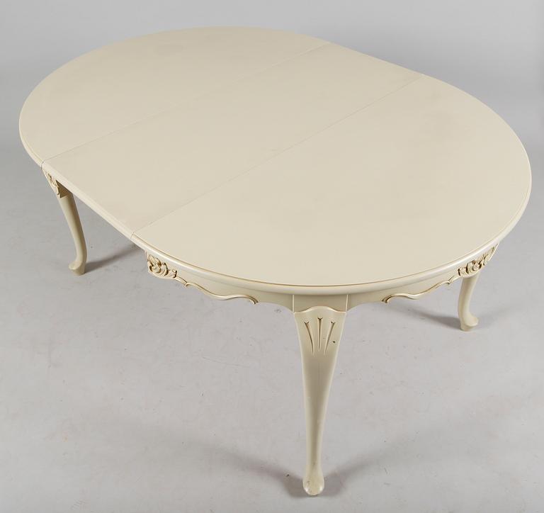 MATSALSMÖBEL, 5 delar, rokokostil, 1900-talets andra hälft.