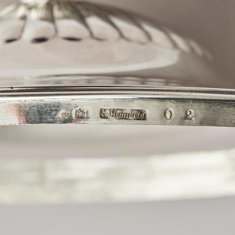 A Swedish 18th century silver tureen and cover, mark of Erik Holmberg, Lund 1796.