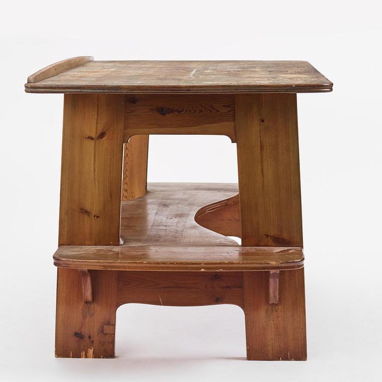 Carl Westman, a stained pine desk, Sweden, ca 1910.