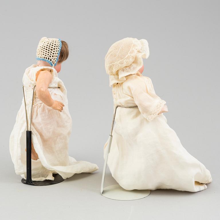 two German porcelain dolls 1910-/1920's.