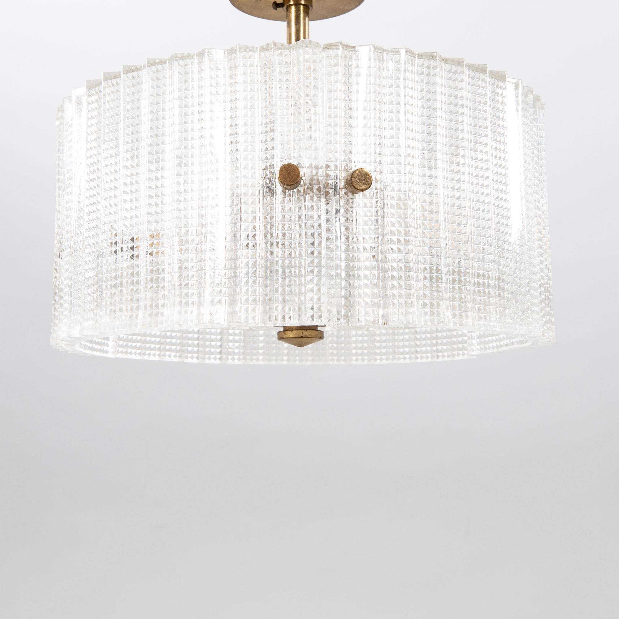 Carl Fagerlund, taklampa, Orrefors, 1960/70-tal.