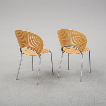 Nanna Ditzel, stolar sex stycken "Trinidad", A/S Fredericia Stolefabrik, Danmark.
