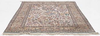A signed pictoral Isfahan rug, Central Persia (Iran), signed, c. 235 x 154 cm.