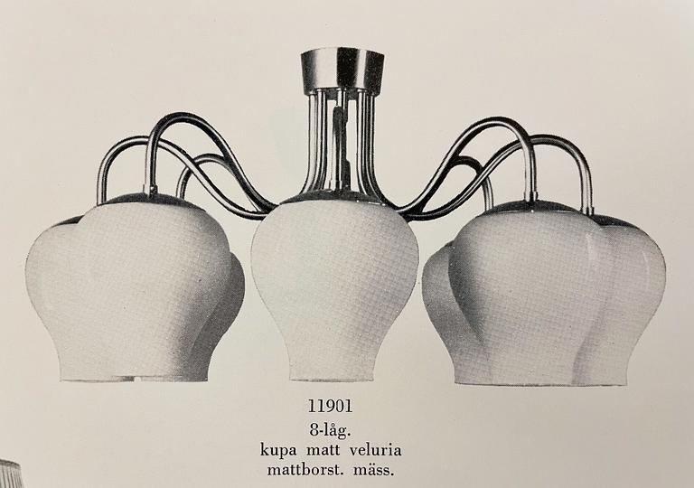 Harald Notini, a ceiling lamp, model '11901', Arvid Böhlmarks Lampfabrik, Sweden, 1950s.