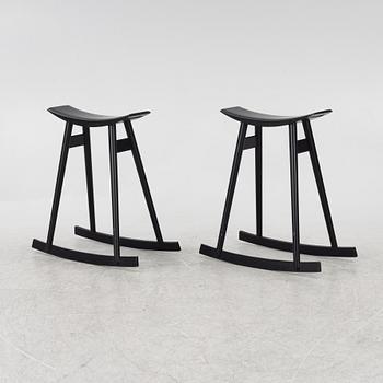 Per Sundstedt, a pair of "Ving" rocking stools, Pyra, 2004.