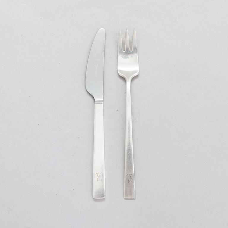 Bertel Gardberg, bestickuppsättning, 12 delar,  silver (916), "Birgitta", Hopeatehdas oy, Helsingfors 1960-66.