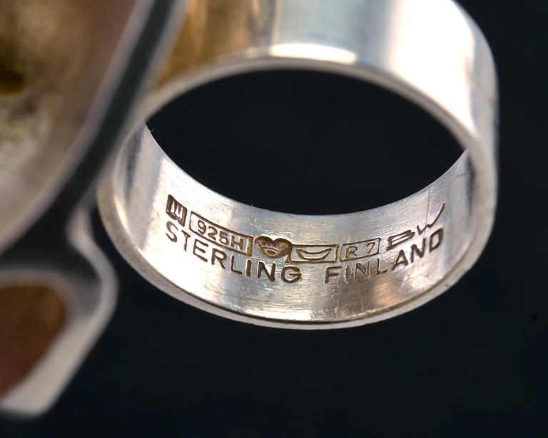 Björn Weckström, A RING, silver, Jaara's dream", sign. BW Lapponia 1970.