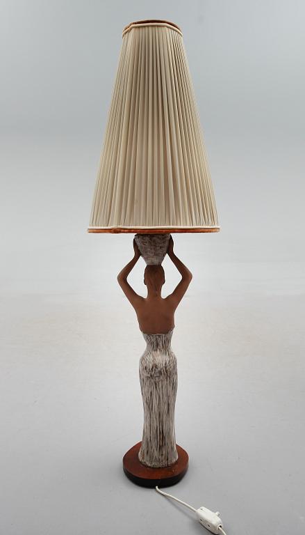 BORDSLAMPA, keramik, signerad Rosberg, 1900-talets mitt.