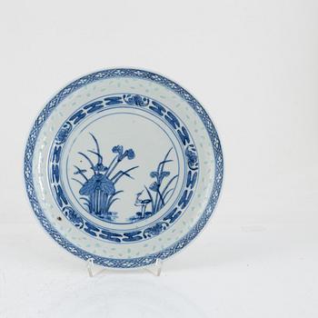 A set of seven Chinese blue and white plates, late Qing dynasty/around 1900.