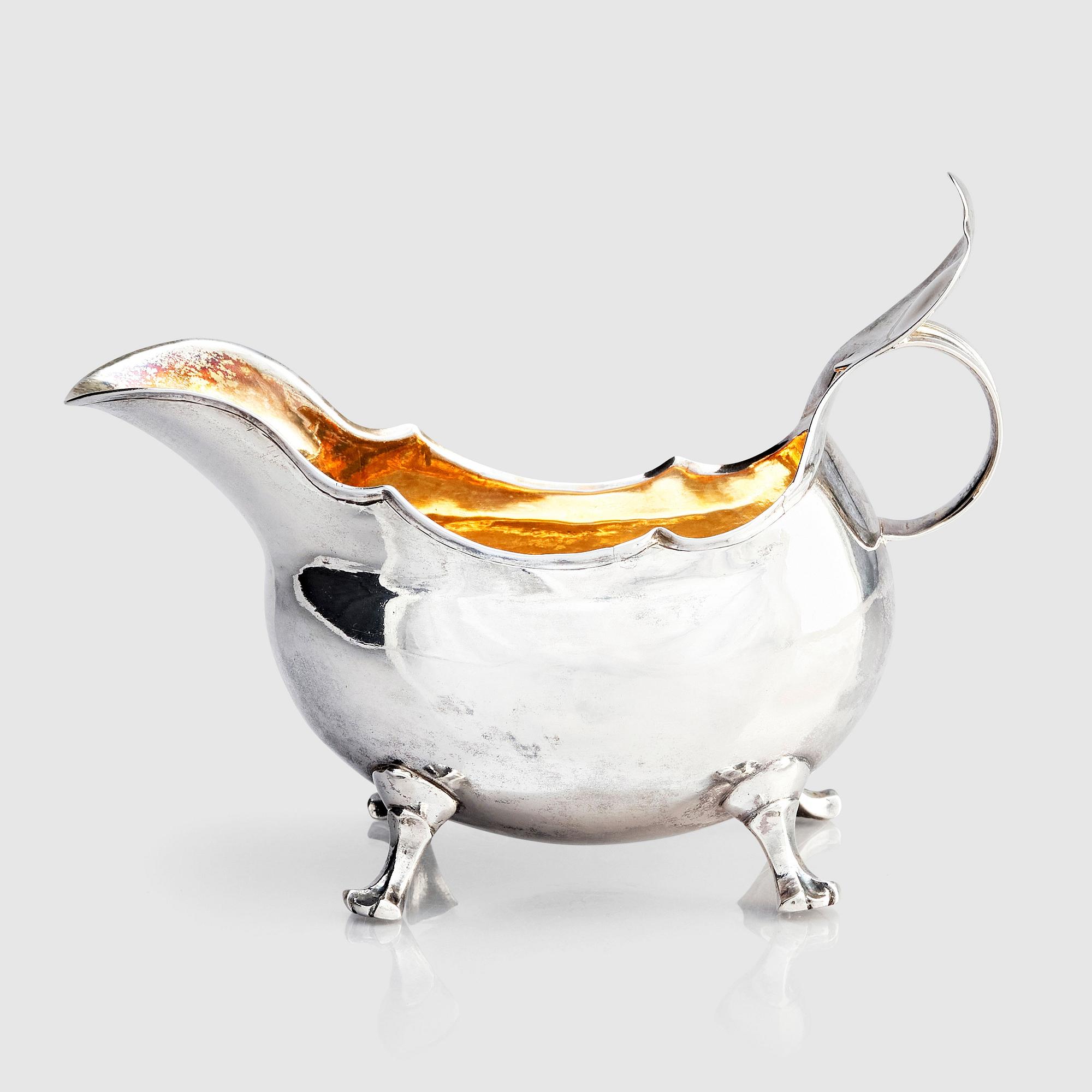 A Swedish 18th century parcel-gilt cream-jug, Pehr Zethelius, Stockholm 1777.