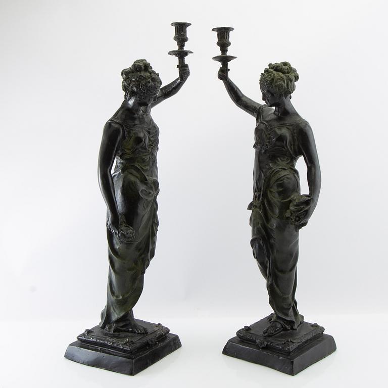 Candelabras/sculptures a pair 20th century.