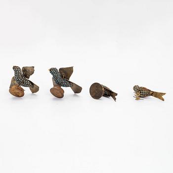 Four Chinese birds, turn of the century 1800/1900.