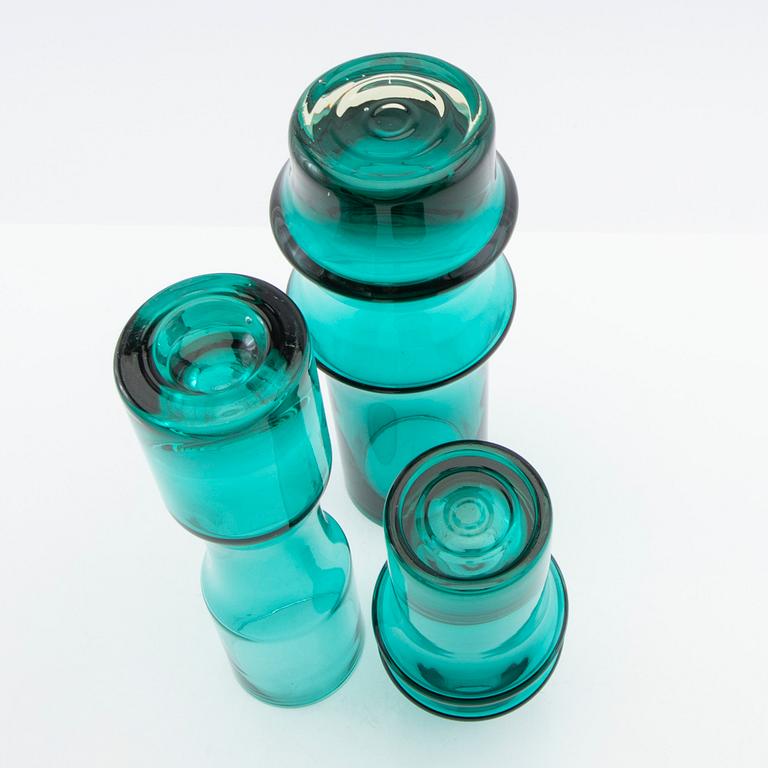 Tamara Aladin, vaser, 3 st, glas, Riihimäen Lasi, 1960/70-tal.