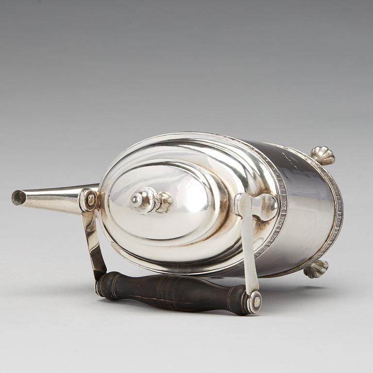 A Swedish Gustavian silver tea-pot, mark of Magnus Ljungqvist, Kristianstad 1796.