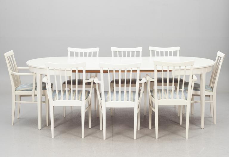 MATBORD samt STOLAR, 8 st. "Herrgården", Carl Malmsten för Bodafors.