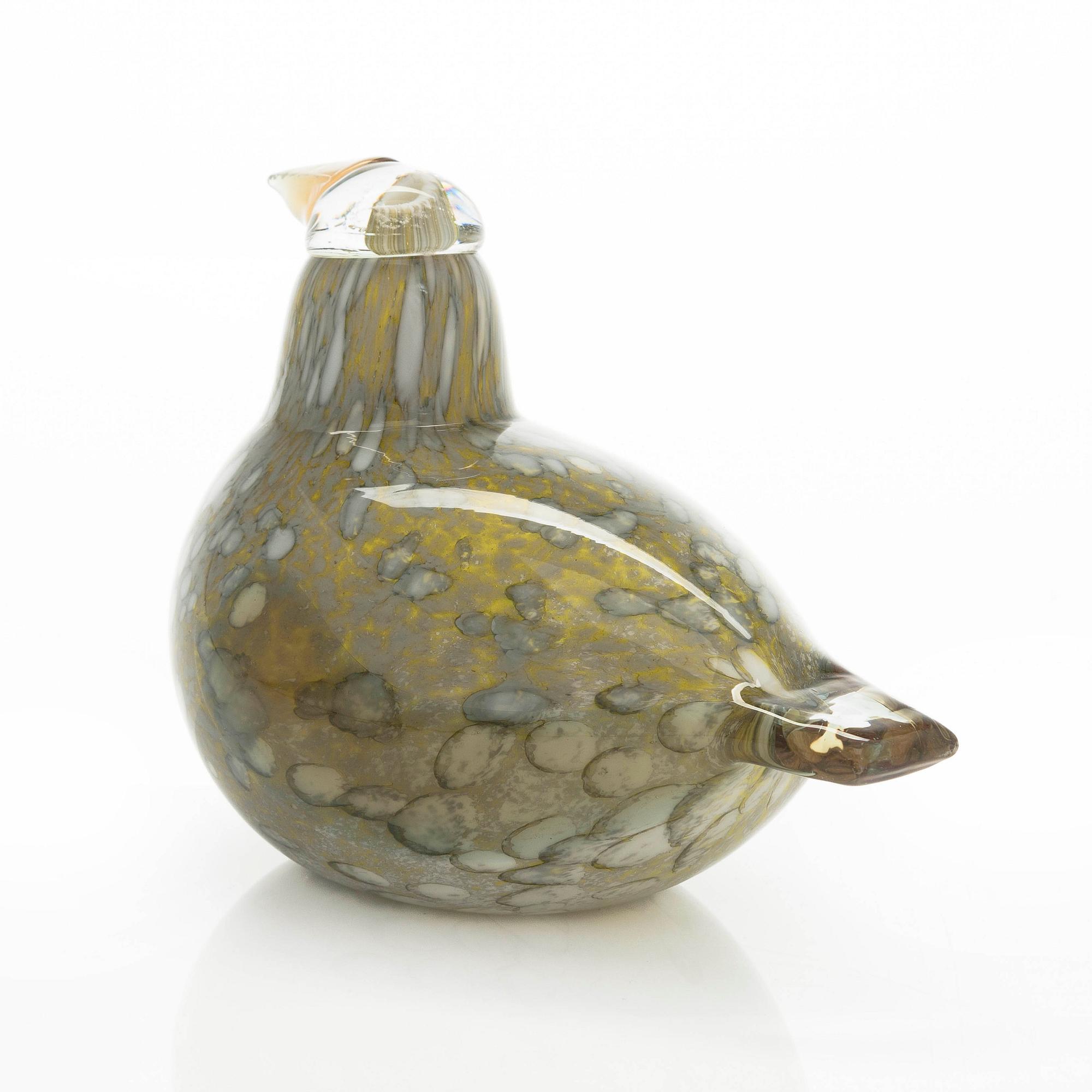 Oiva Toikka, A glass bird 'Pine grossbeak female' Unique Days spring 2006, signed O. Toikka Nuutajärvi.