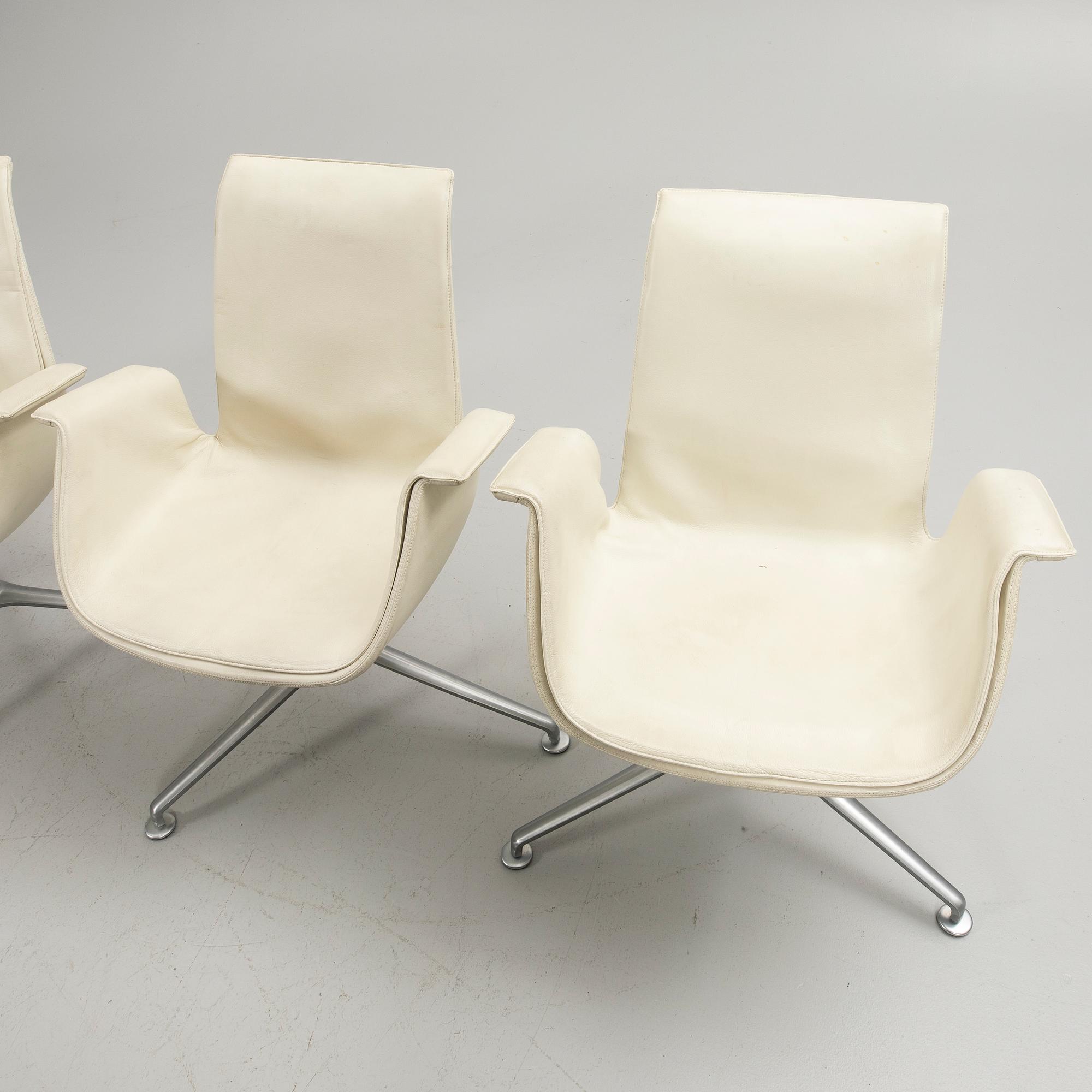 Preben Fabricius & Jørgen Kastholm, Stolar, 4 st, ”Tulip 6727”, Walter Knoll, 1900-tal.