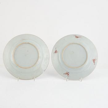 Tallrikar, 6 st, porslin, Kina, qingdynastin, 1700-tal,