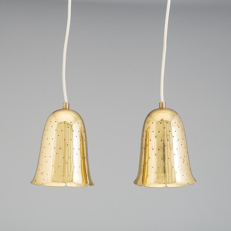 A pair of brass ceiling lamps by Boréns, late 20th century.