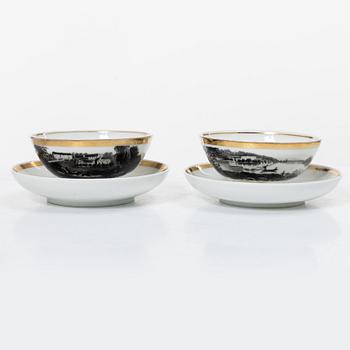 Cups with saucers, 29 pcs, Empire, first half of the 19th century.
