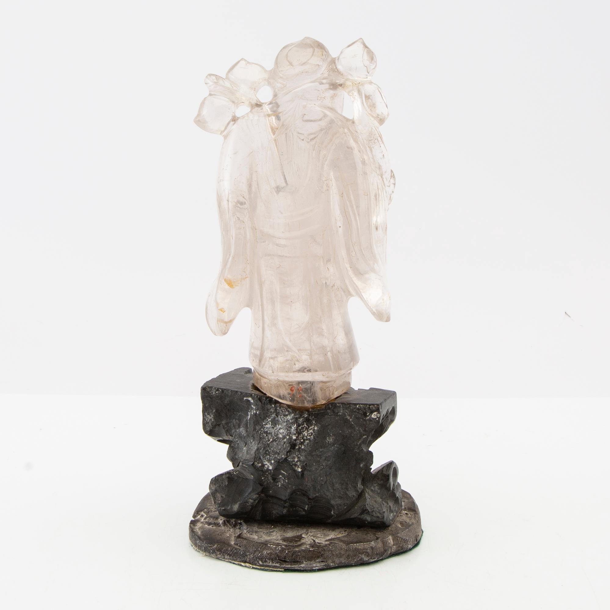 Skulptur, Kina  1900-tal sten och bergkristall.