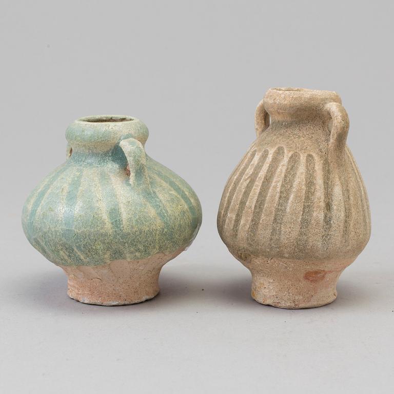 Two Sawankhalok miniature vases, 15th Century. 'Royal Nanhai'.