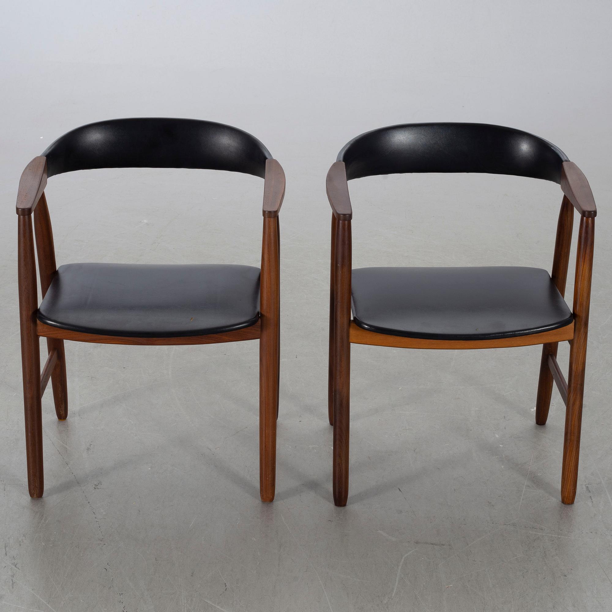 Armchairs, a pair, Farstrup, Denmark, later part of the 20th century.