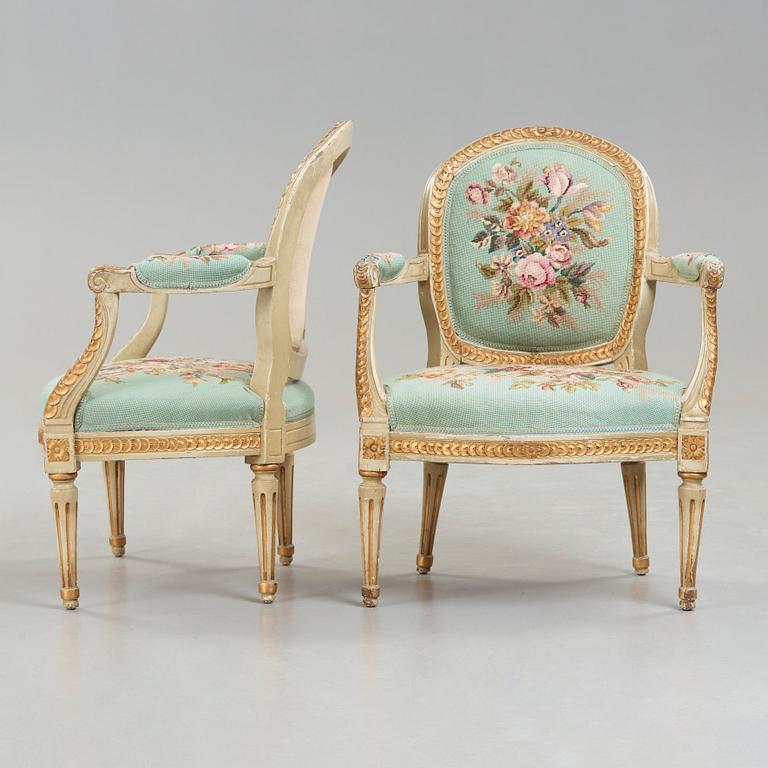 A pair of late 18th century probably Danish armchairs.